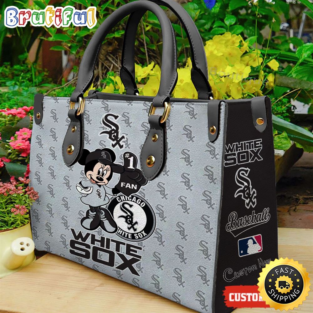 Sportswearmerch Chicago White Sox MLB x Minnie Leather Handbag For Fan