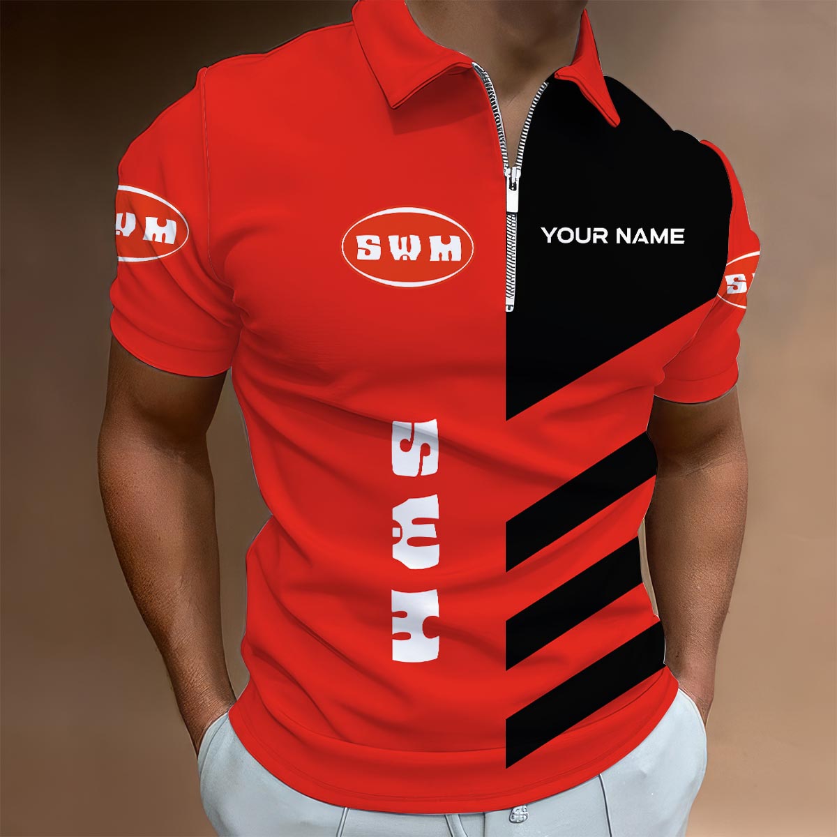 Sportswearmerch Chrysler Car Lapel Zip Polo Shirt For Fan