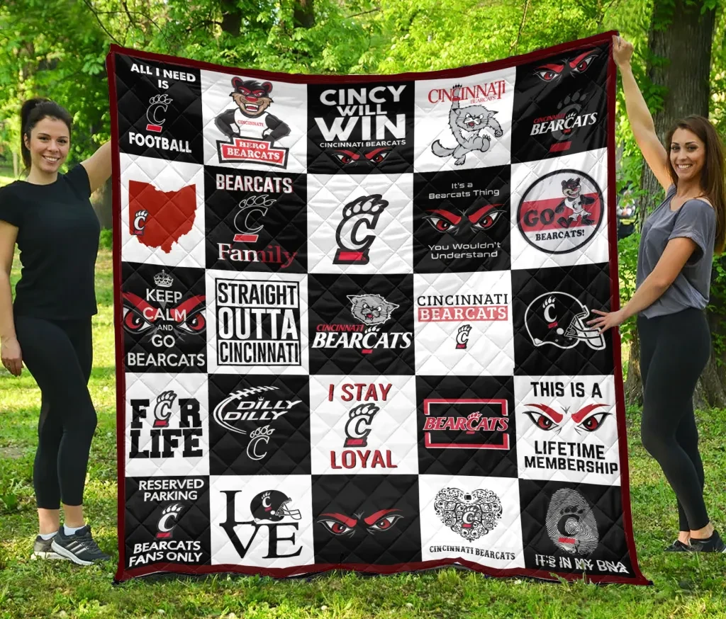 Sportswearmerch Cincinnati Bearcats NCAA Quilt Blanket For Fan