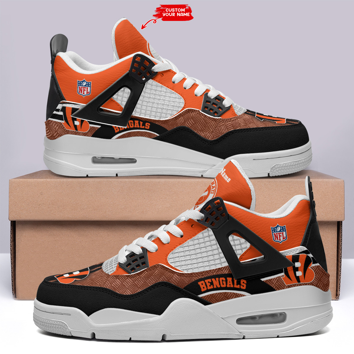 Sportswearmerch Cincinnati Bengals NFL  AJ4 Sneakers Shoes For Men And Women