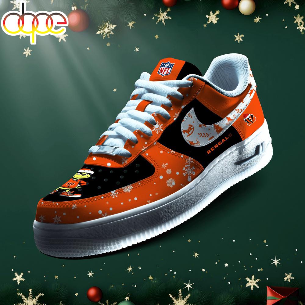 Sportswearmerch Cincinnati Bengals NFL Grinch Merry Christmas Air Low-Top Sneakers Shoes For Men And Women