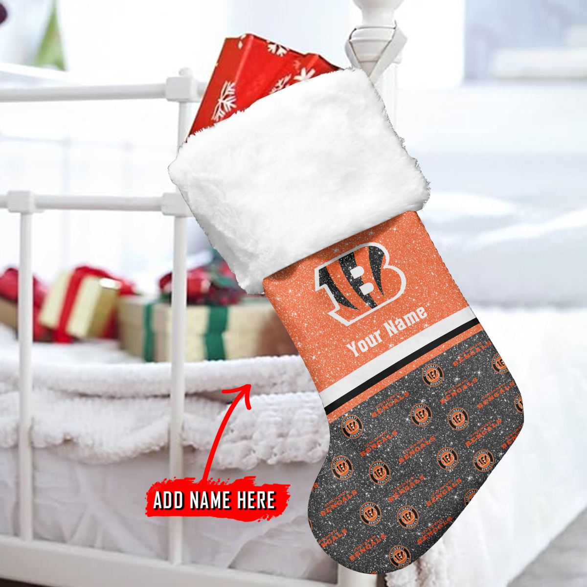 Sportswearmerch Cincinnati Bengals NFL Personalized Christmas Socks For Fan