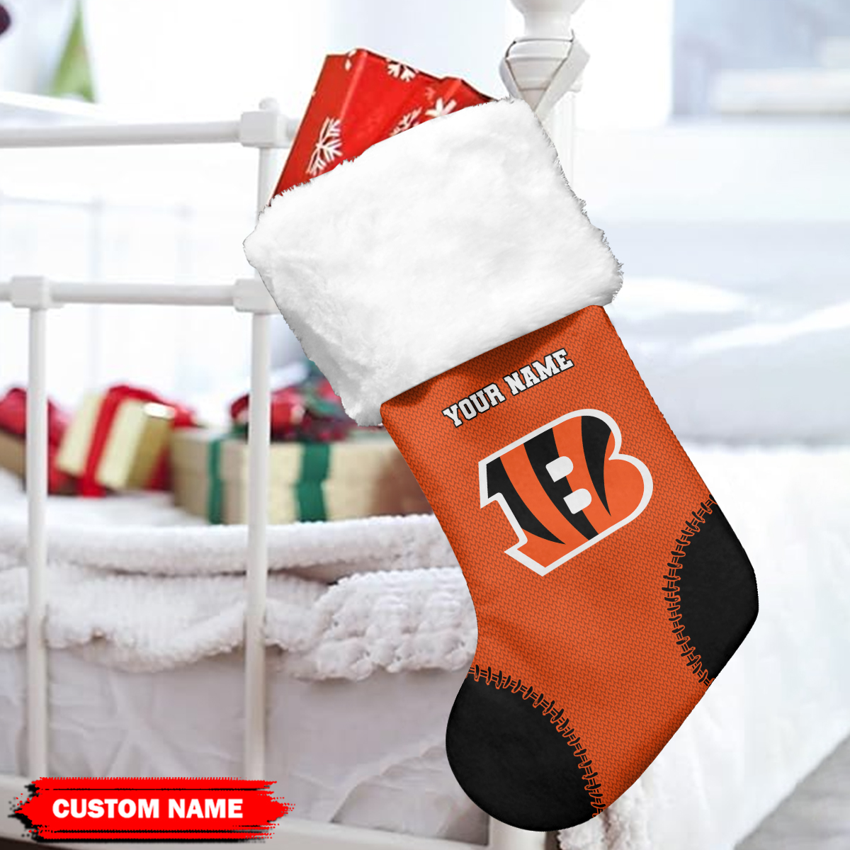 Sportswearmerch Cincinnati Bengals NFL Personalized Christmas Socks For Fan