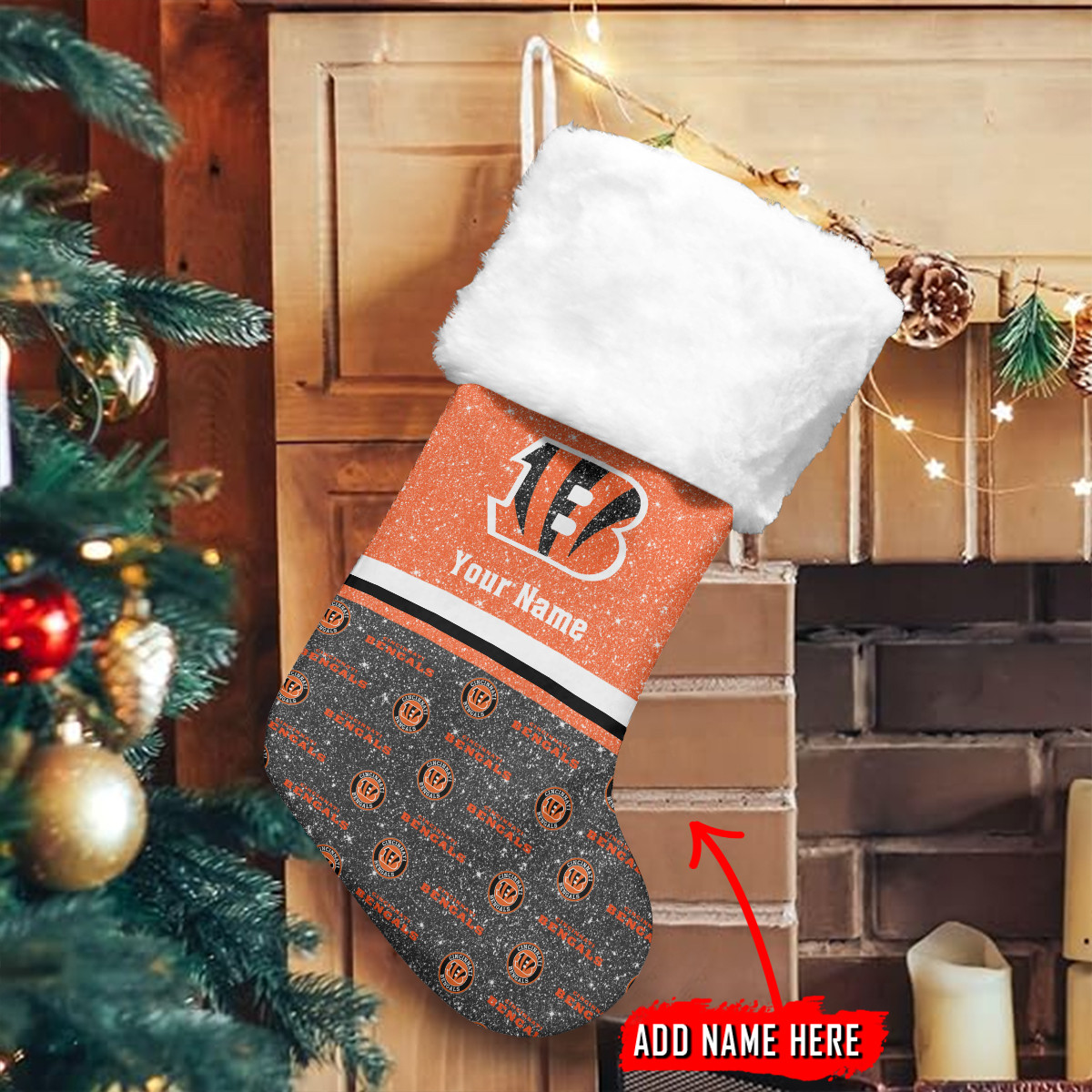 Sportswearmerch Cincinnati Bengals NFL Personalized Christmas Socks For Fan