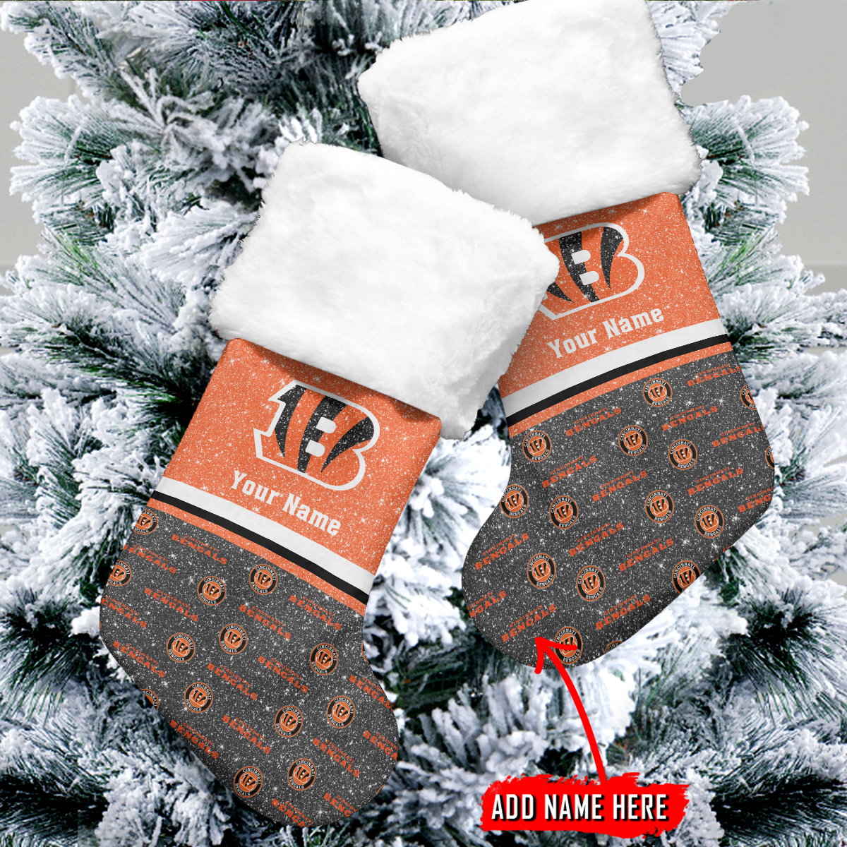 Sportswearmerch Cincinnati Bengals NFL Personalized Christmas Socks For Fan