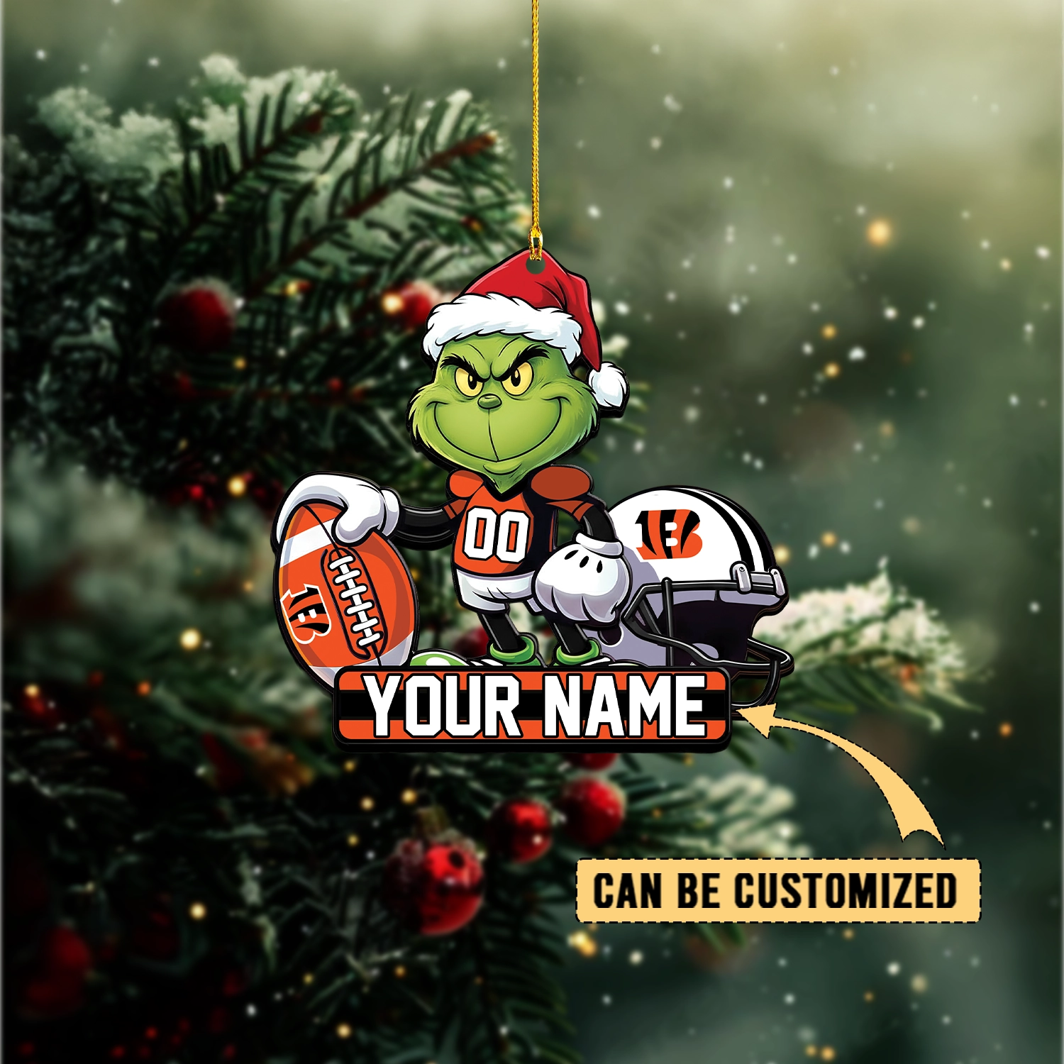 Sportswearmerch Cincinnati Bengals NFL The Grinch x Christmas Acrylic Ornament Gift For Fan