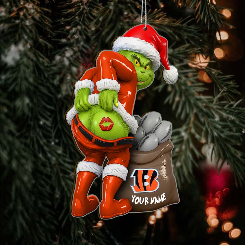 Sportswearmerch Cincinnati Bengals NFL The Grinch x Christmas Acrylic Ornament Gift For Fan