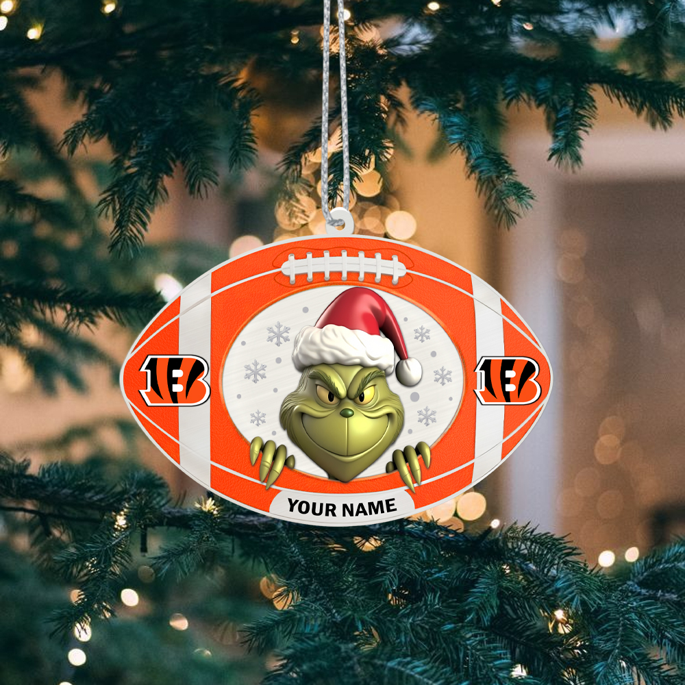 Sportswearmerch Cincinnati Bengals NFL The Grinch x Christmas Acrylic Ornament Gift For Fan