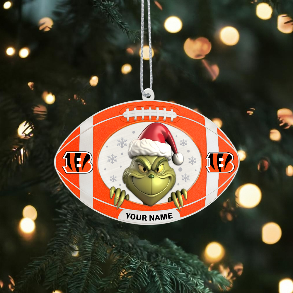 Sportswearmerch Cincinnati Bengals NFL The Grinch x Christmas Acrylic Ornament Gift For Fan