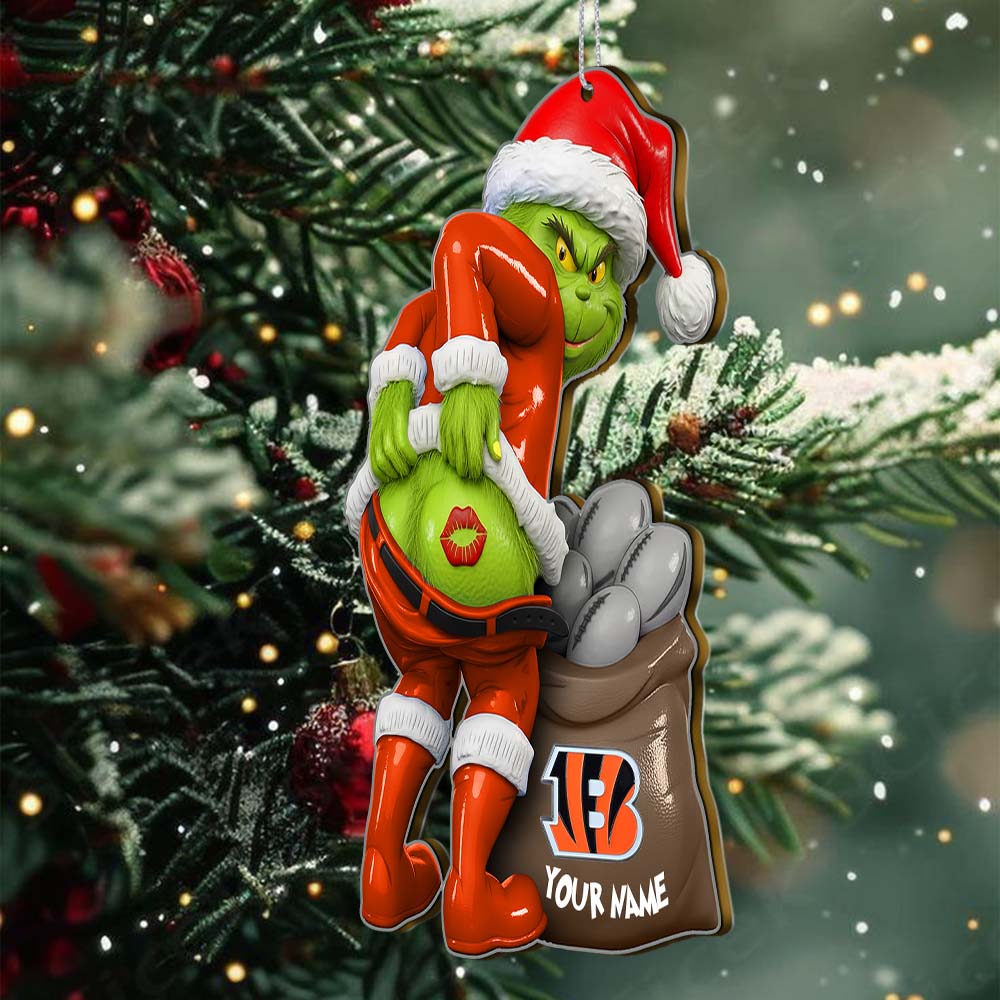 Sportswearmerch Cincinnati Bengals NFL The Grinch x Christmas Acrylic Ornament Gift For Fan