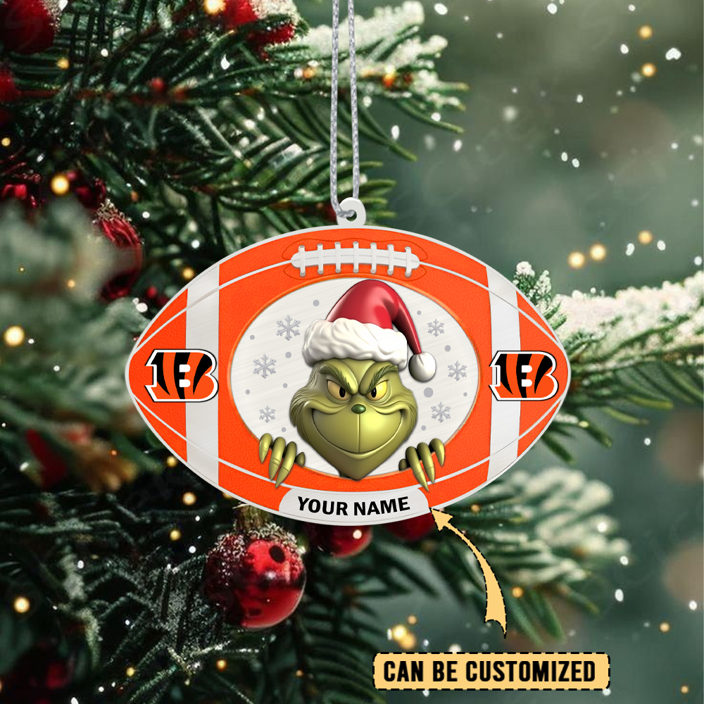 Sportswearmerch Cincinnati Bengals NFL The Grinch x Christmas Acrylic Ornament Gift For Fan