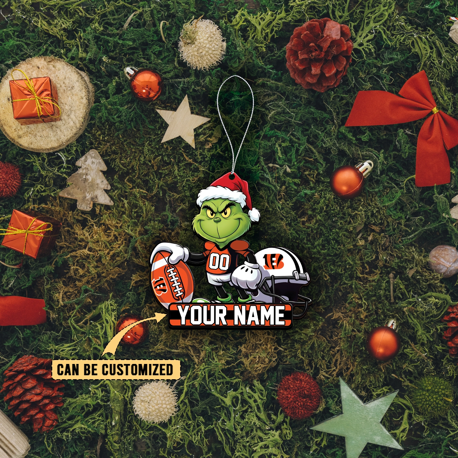 Sportswearmerch Cincinnati Bengals NFL The Grinch x Christmas Acrylic Ornament Gift For Fan