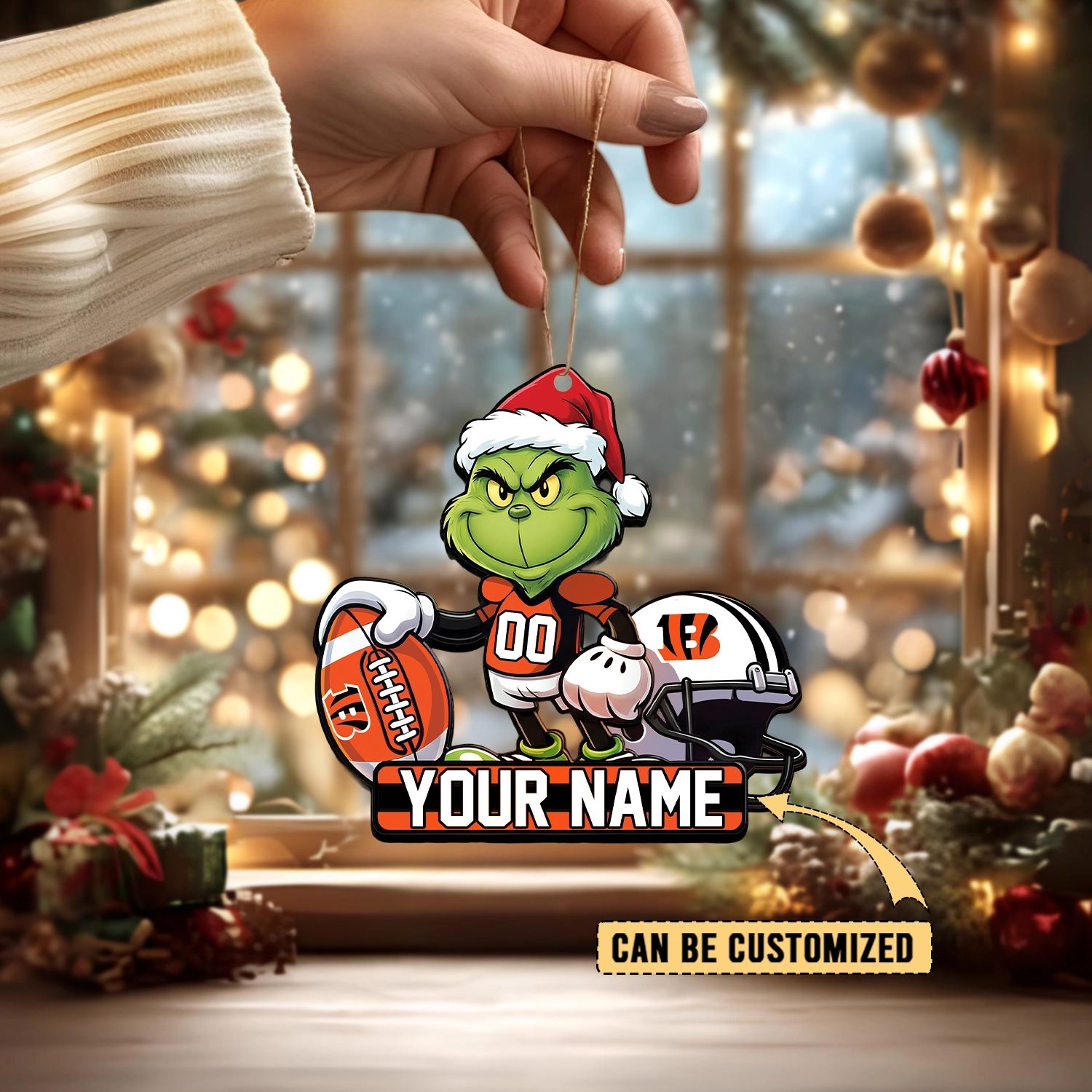 Sportswearmerch Cincinnati Bengals NFL The Grinch x Christmas Acrylic Ornament Gift For Fan