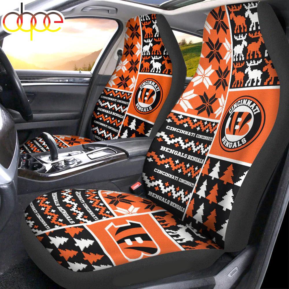 Sportswearmerch Cincinnati Bengals NFL Ugly Christmas Car Seat Covers For Fan
