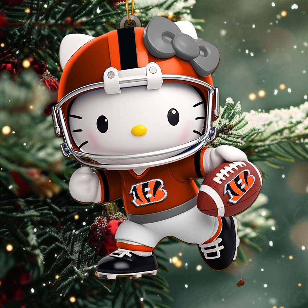 Sportswearmerch Cincinnati Bengals NFL x Hello Kitty Personalized Acrylic Ornament Gift For Fans