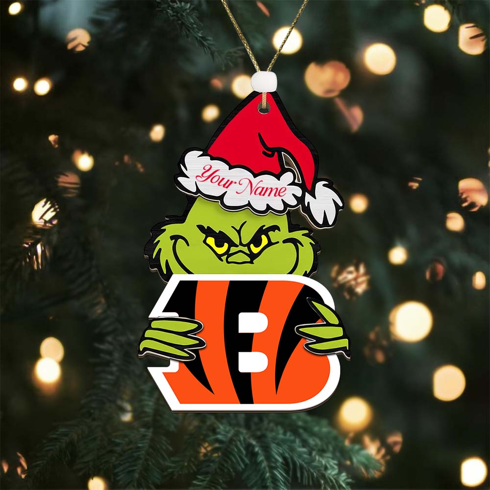 Sportswearmerch Cincinnati Bengals NFL x The Grinch Christmas Acrylic Ornament Gift For Fans