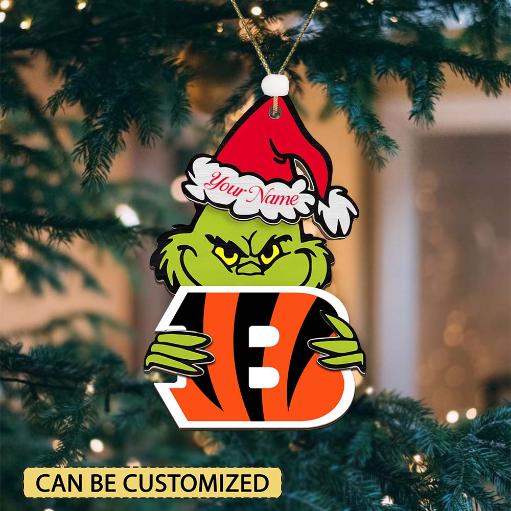 Sportswearmerch Cincinnati Bengals NFL x The Grinch Christmas Acrylic Ornament Gift For Fans