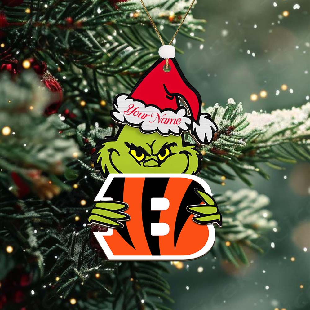 Sportswearmerch Cincinnati Bengals NFL x The Grinch Christmas Acrylic Ornament Gift For Fans