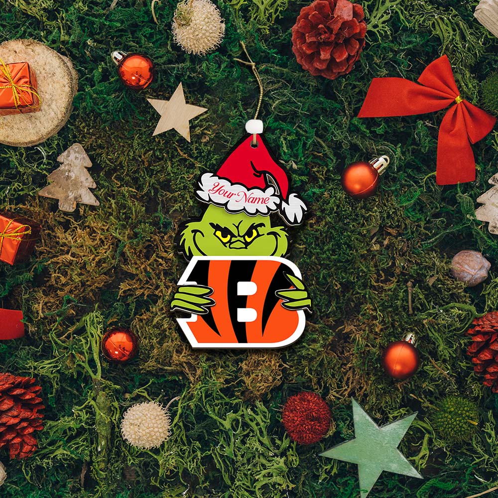 Sportswearmerch Cincinnati Bengals NFL x The Grinch Christmas Acrylic Ornament Gift For Fans