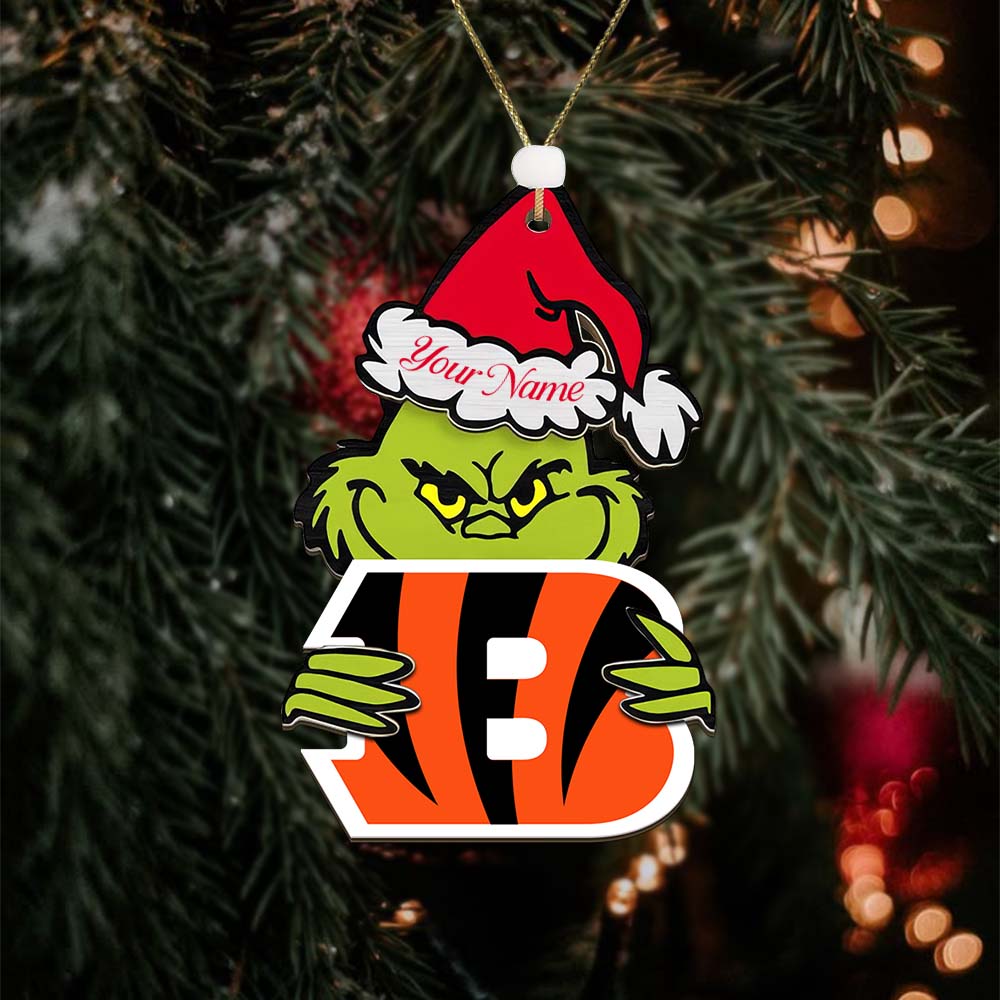 Sportswearmerch Cincinnati Bengals NFL x The Grinch Christmas Acrylic Ornament Gift For Fans