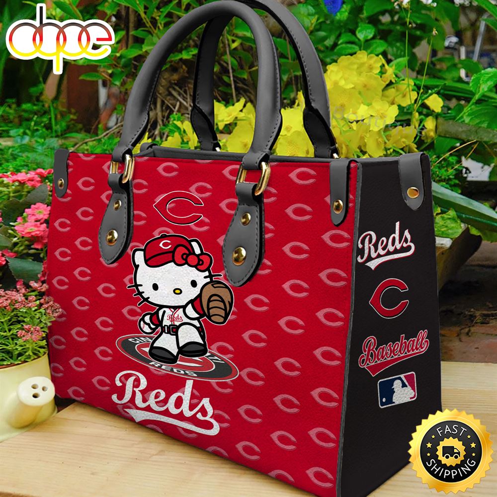 Sportswearmerch Cincinnati Reds MLB x Kitty Women Leather Hand Bag For Fan