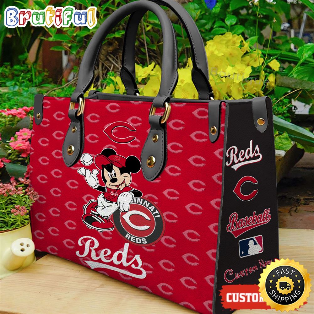 Sportswearmerch Cincinnati Reds MLB x Mickey Leather Handbag For Fan