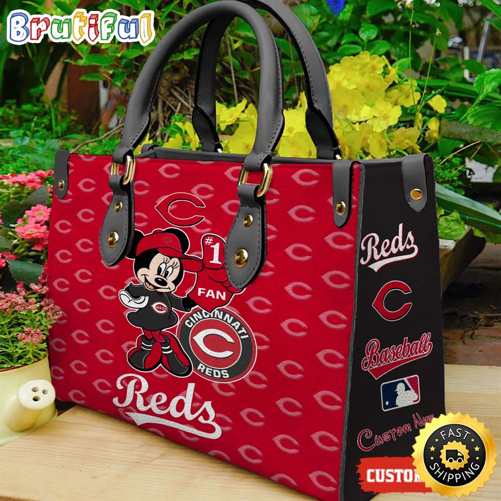 Sportswearmerch Cincinnati Reds MLB x Minnie Leather Handbag For Fan