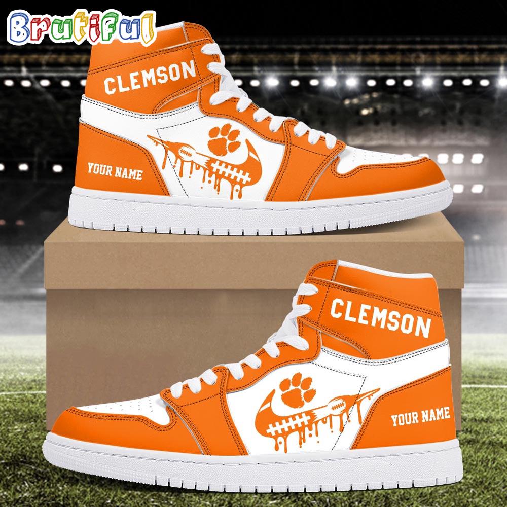 Sportswearmerch Clemson Tigers NCAA AJ1 High Sneakers Shoes For Men And Women