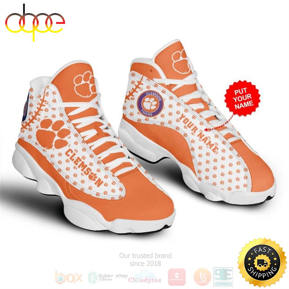 Sportswearmerch Clemson Tigers NCAA AJ13 Sneakers Shoes For Men And Women