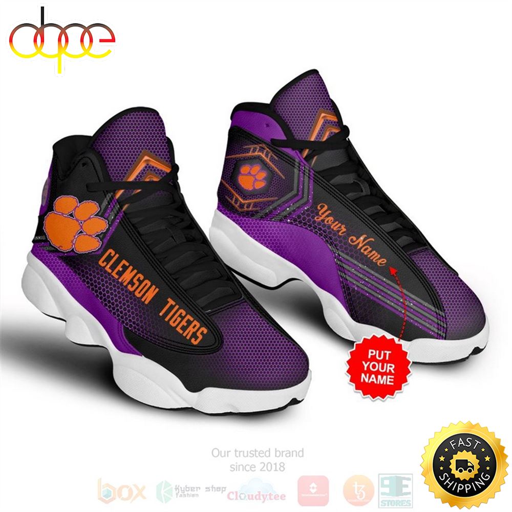 Sportswearmerch Clemson Tigers NCAA AJ13 Sneakers Shoes For Men And Women