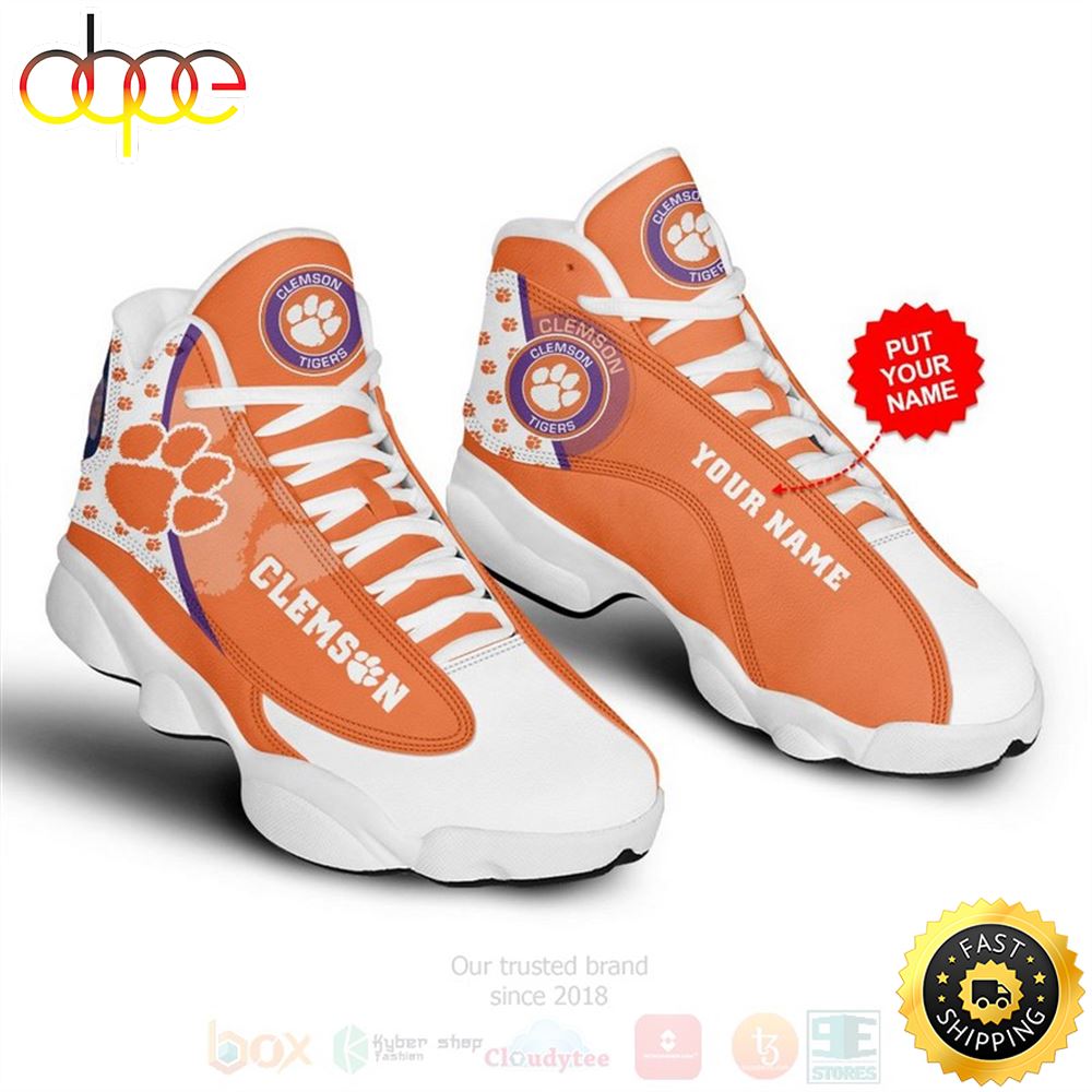 Sportswearmerch Clemson Tigers NCAA AJ13 Sneakers Shoes For Men And Women
