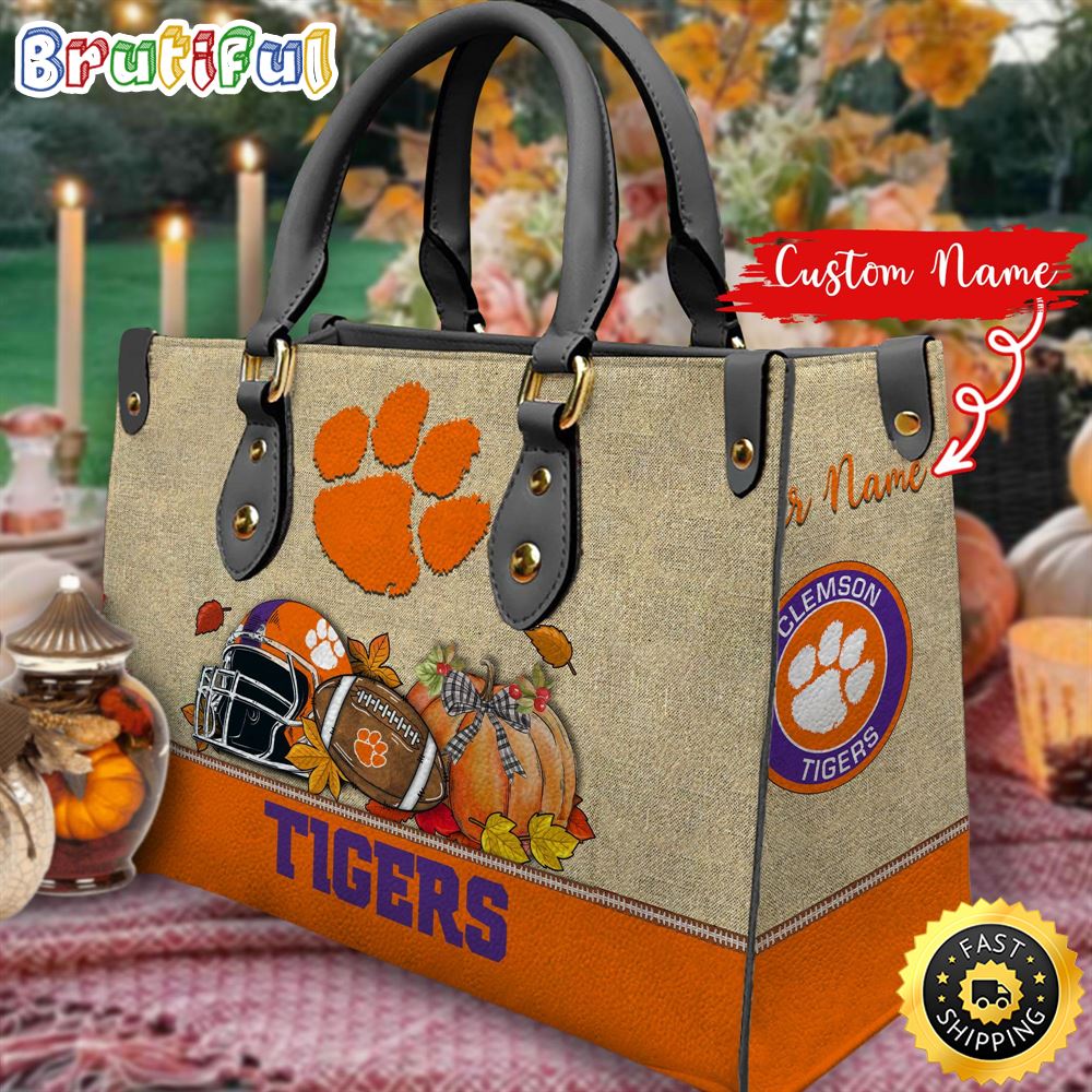 Sportswearmerch Clemson Tigers NCAA Autumn Leather Handbag For Fan