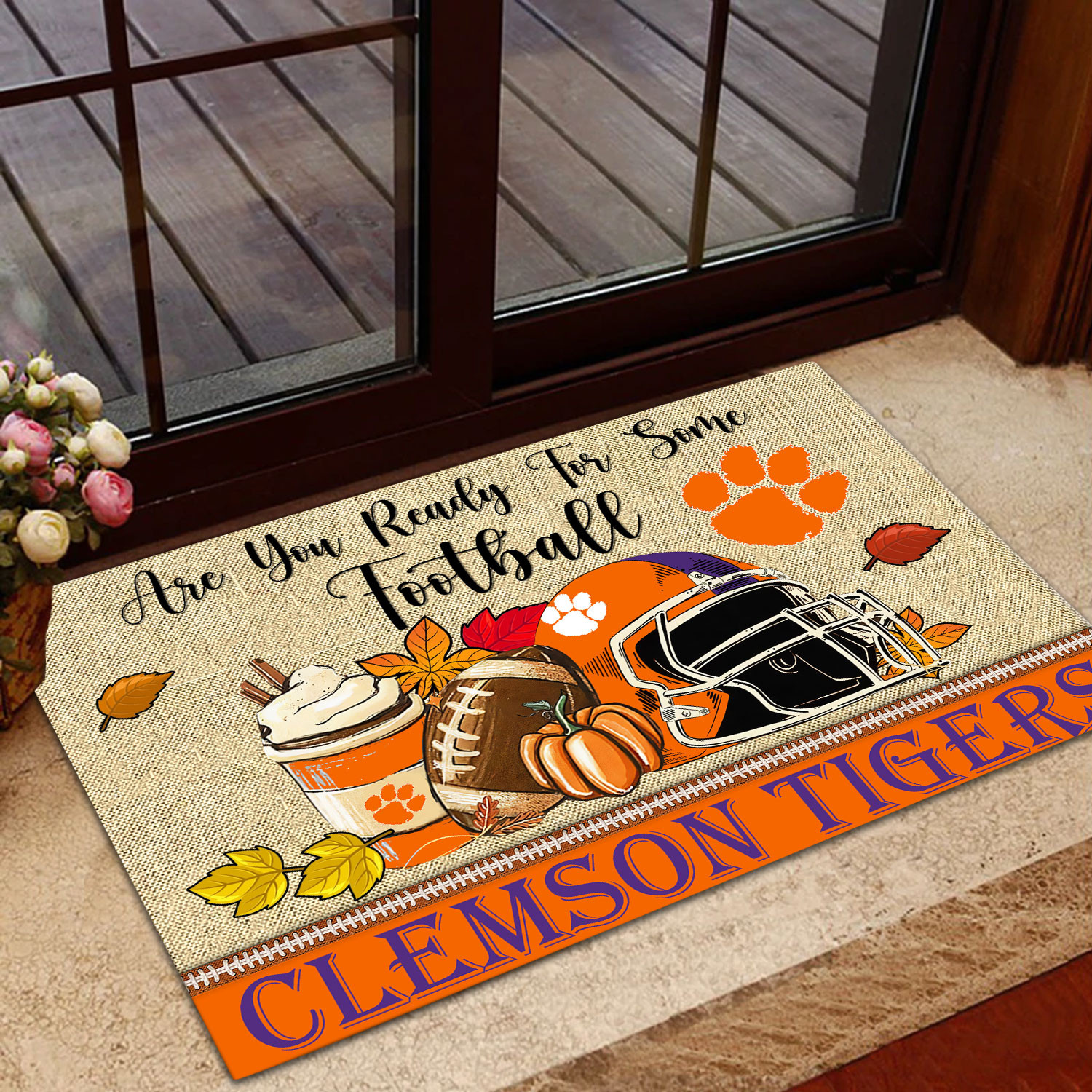 Sportswearmerch Clemson Tigers NCAA Fall Football Custom Doormat For Fan