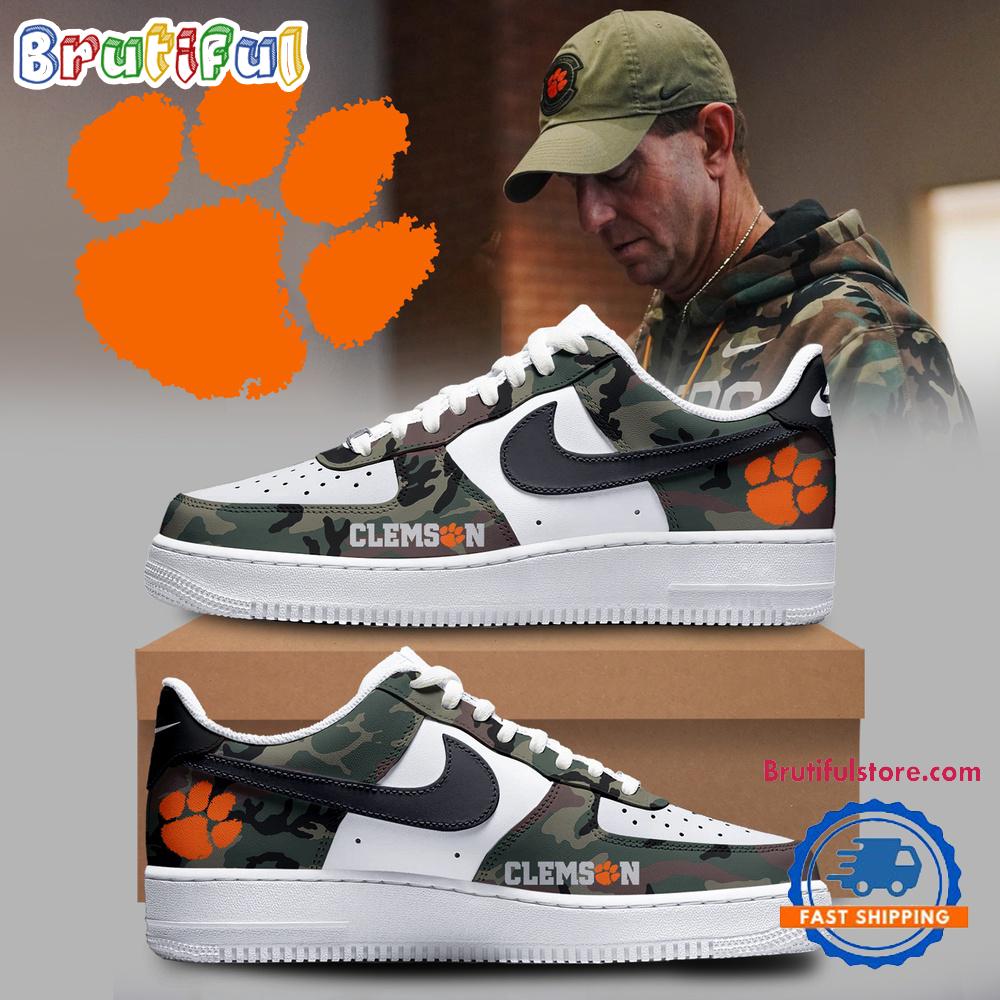 Sportswearmerch Clemson Tigers NCAA Football Special 2024 Veterans Military Appreciation Air Low-Top Shoes For Men And Women