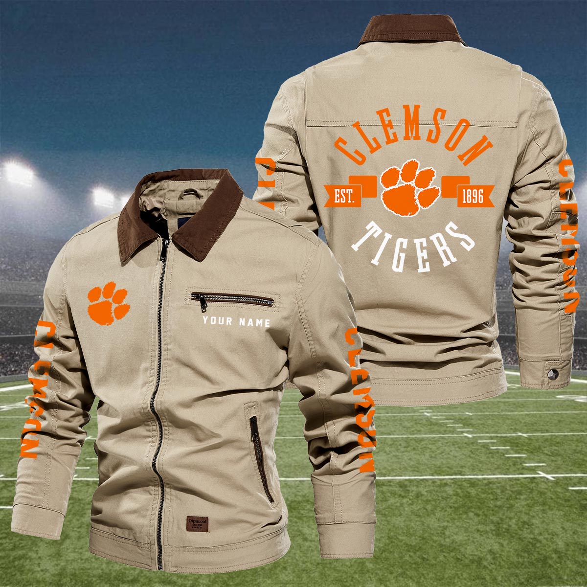 Sportswearmerch Clemson Tigers NCAA Lapel Jacket For Fan