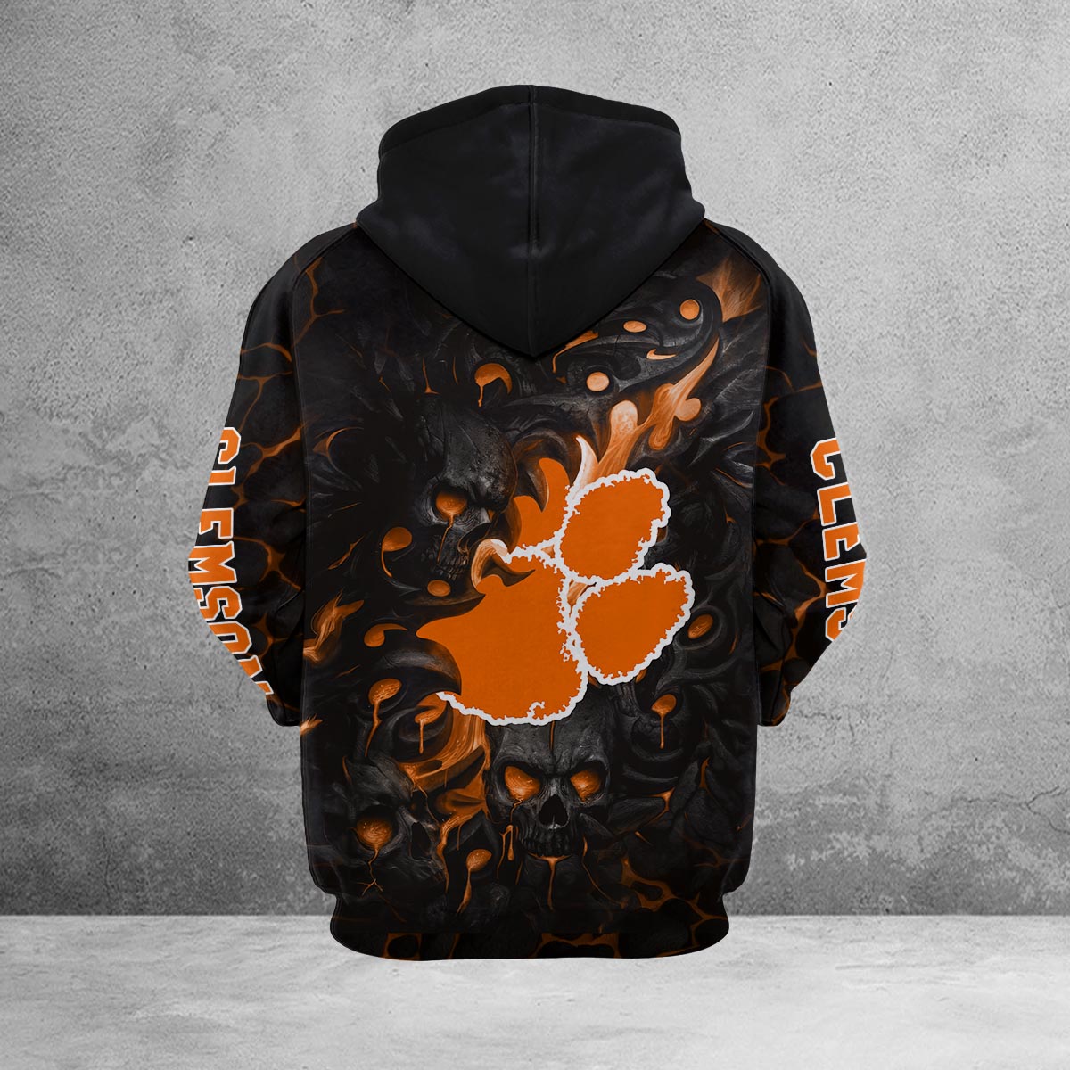 Sportswearmerch Clemson Tigers NCAA Lava Skull Hoodie For Fan