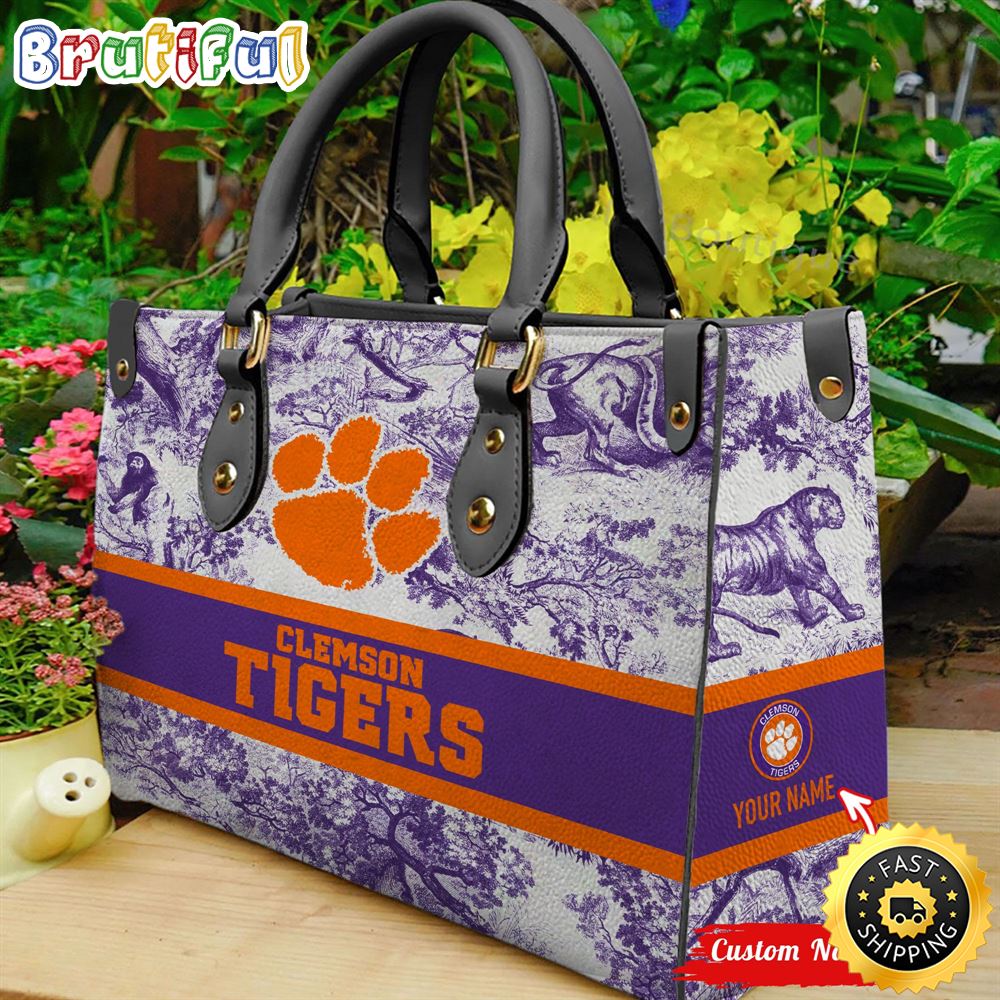 Sportswearmerch Clemson Tigers NCAA Leather Handbag For Fan