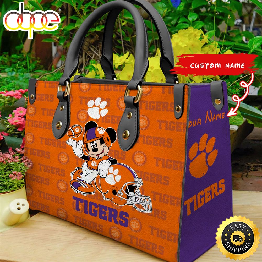 Sportswearmerch Clemson Tigers NCAA Mickey Leather Bag For Fan