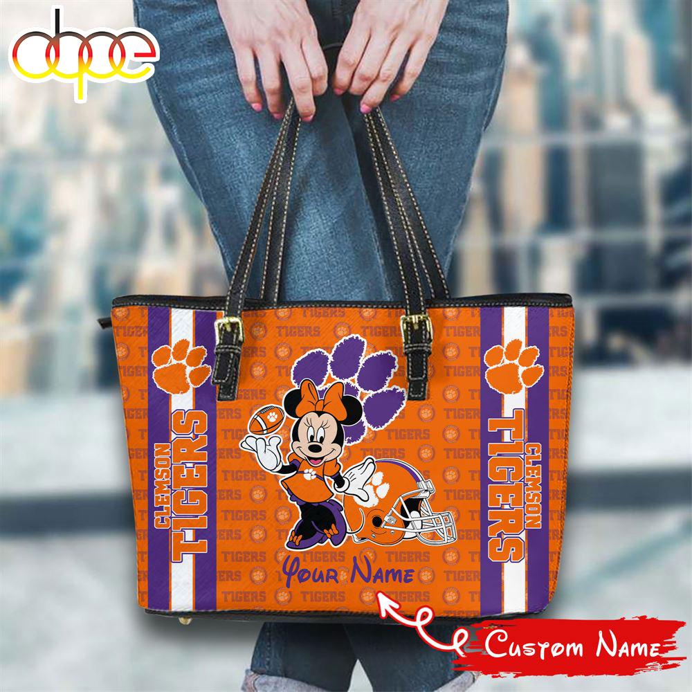 Sportswearmerch Clemson Tigers NCAA Minnie Women Leather Tote Bag For Fan