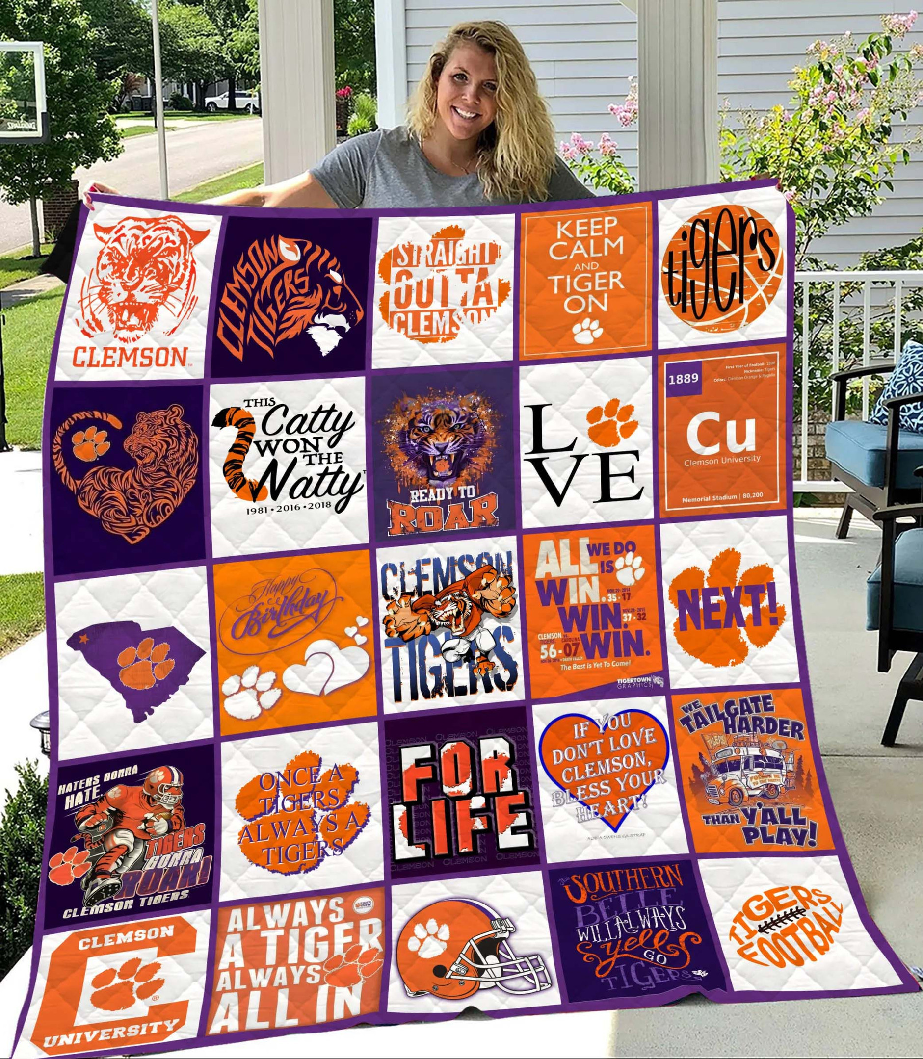 Sportswearmerch Clemson Tigers NCAA Quilt Blanket For Fan