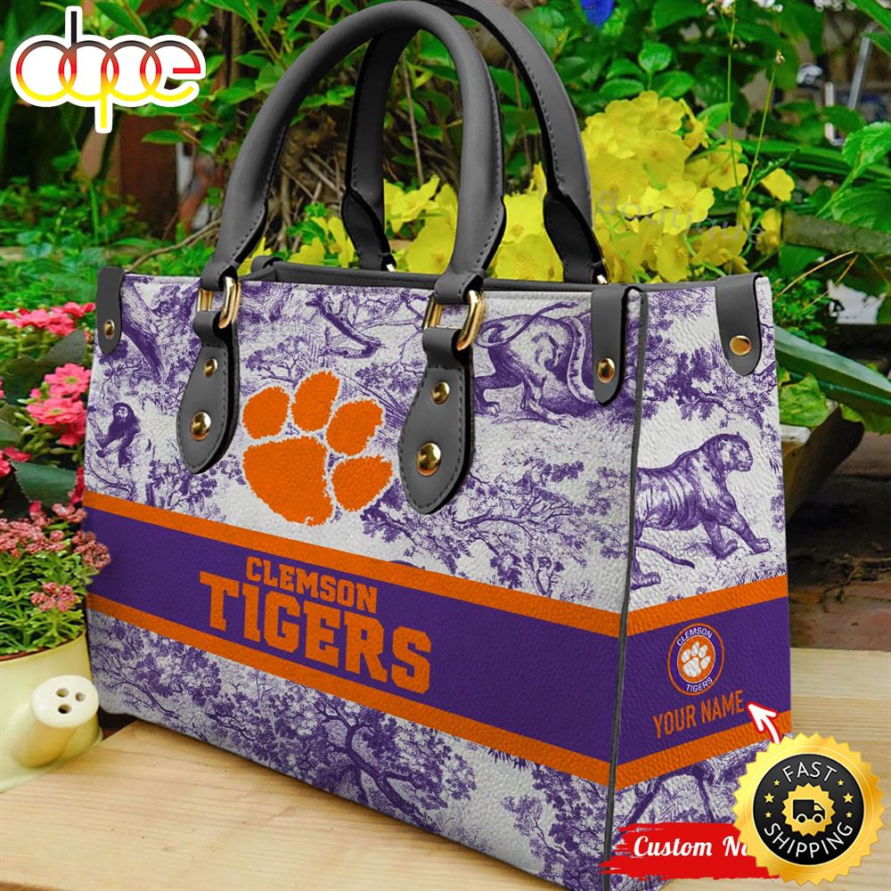 Sportswearmerch Clemson Tigers NCAA Women Leather Hand Bag For Fan