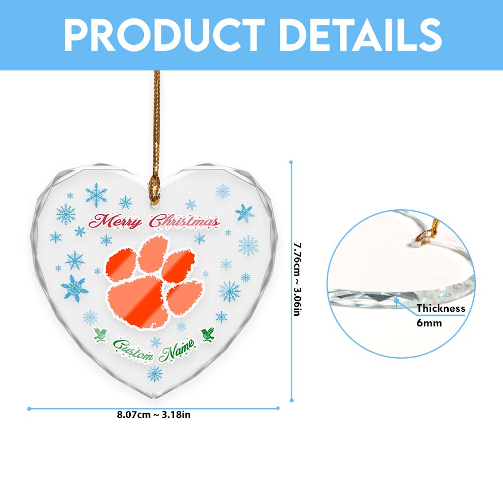 Sportswearmerch Clemson Tigers NCAA x Christmas Glass Ornament Gift For Fans