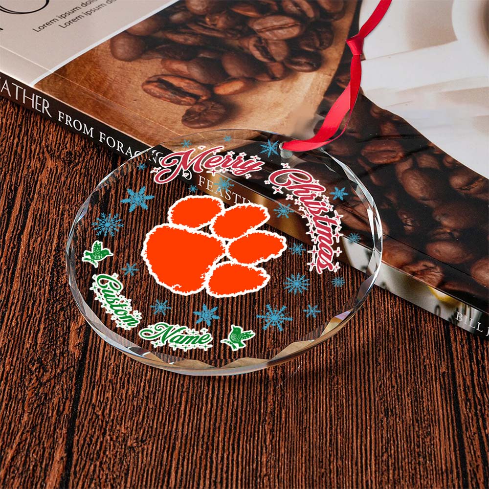 Sportswearmerch Clemson Tigers NCAA x Christmas Glass Ornament Gift For Fans