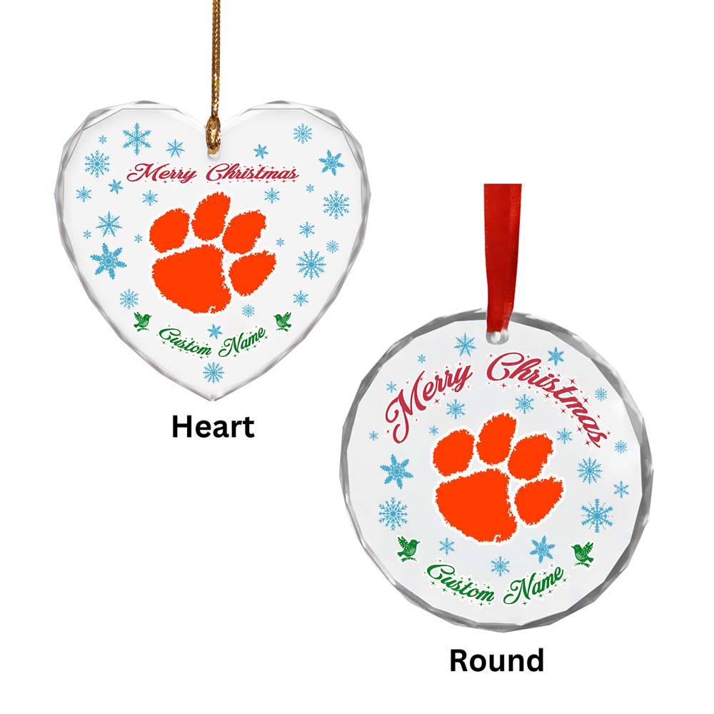 Sportswearmerch Clemson Tigers NCAA x Christmas Glass Ornament Gift For Fans