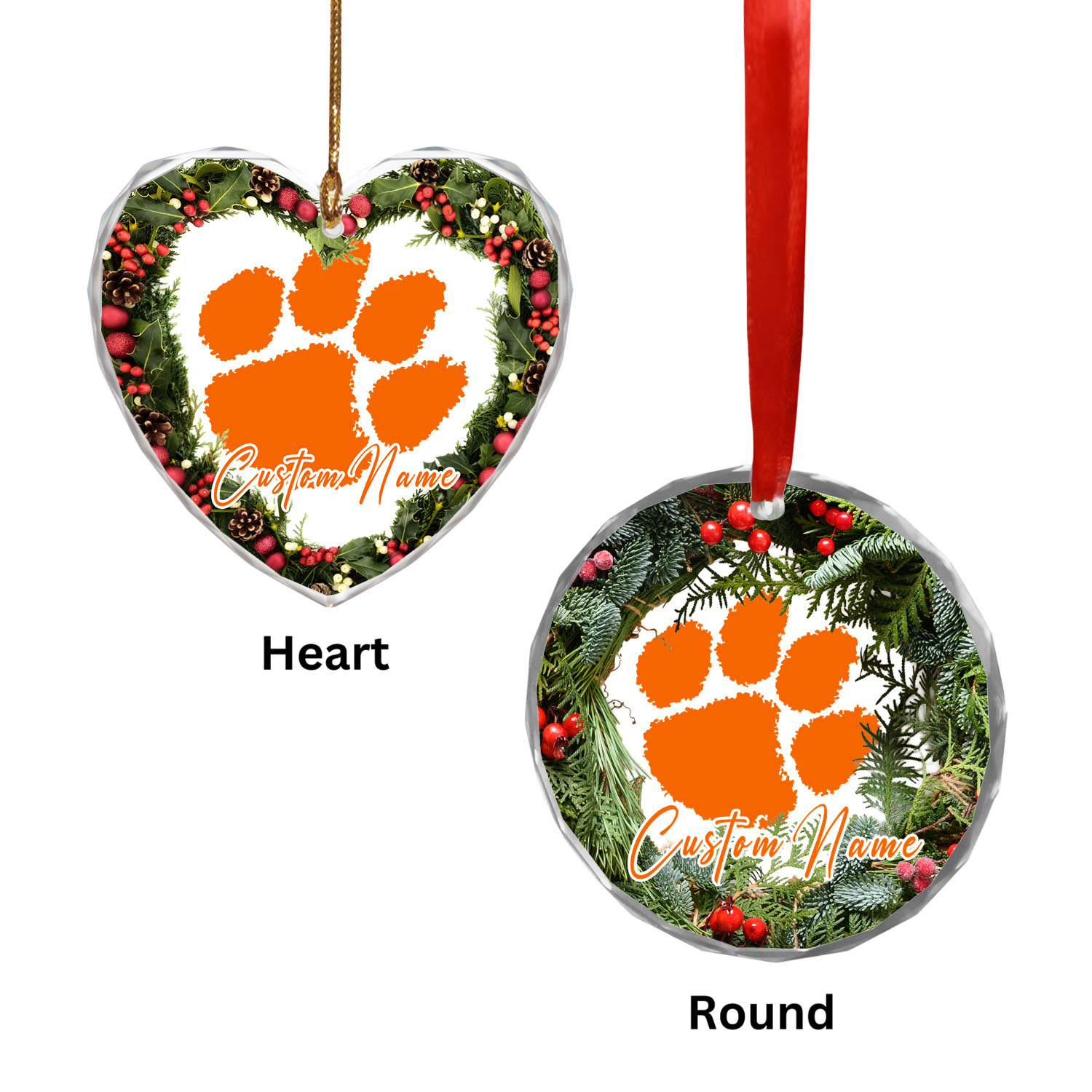 Sportswearmerch Clemson Tigers NCAA x Christmas Glass Ornament Gift For Fans