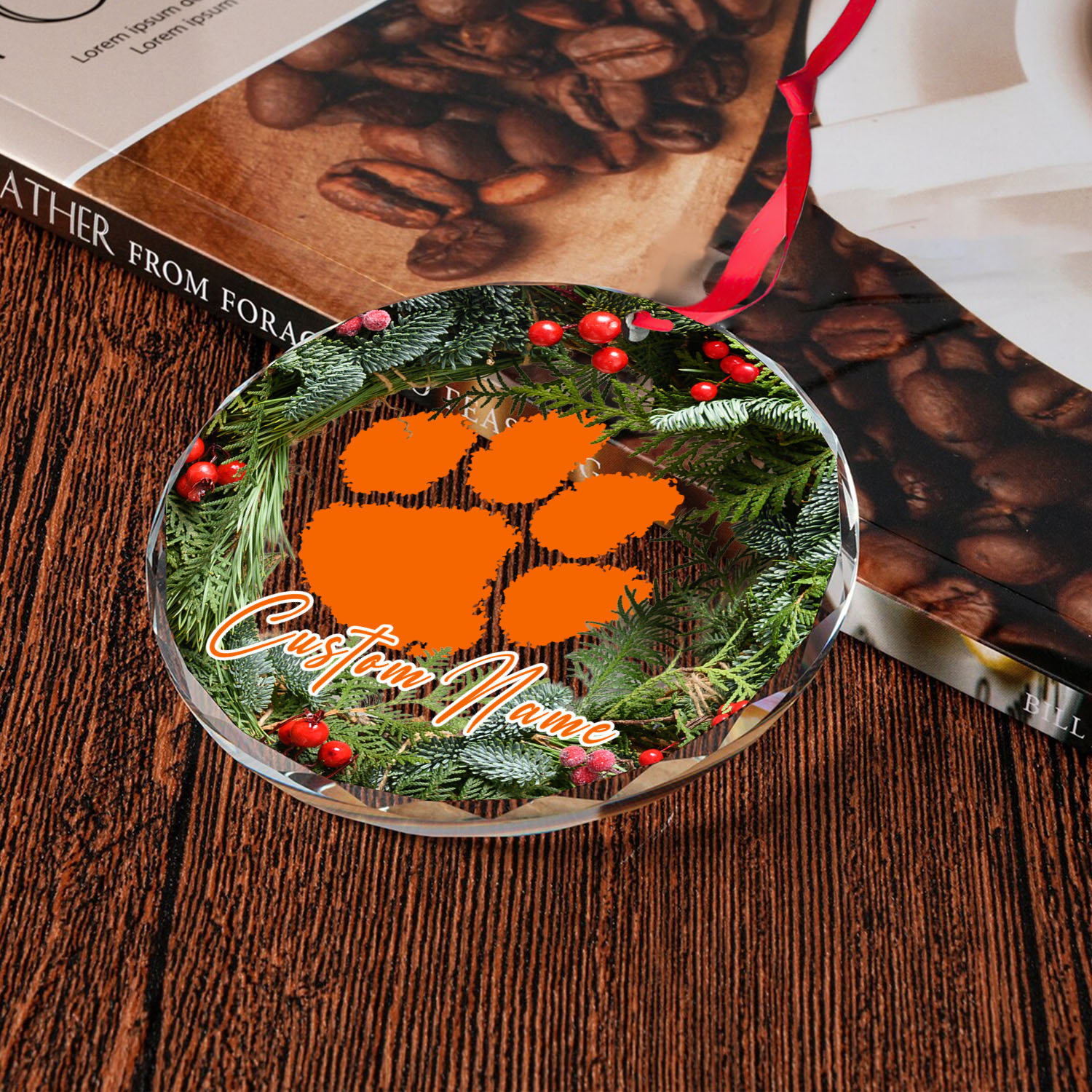 Sportswearmerch Clemson Tigers NCAA x Christmas Glass Ornament Gift For Fans