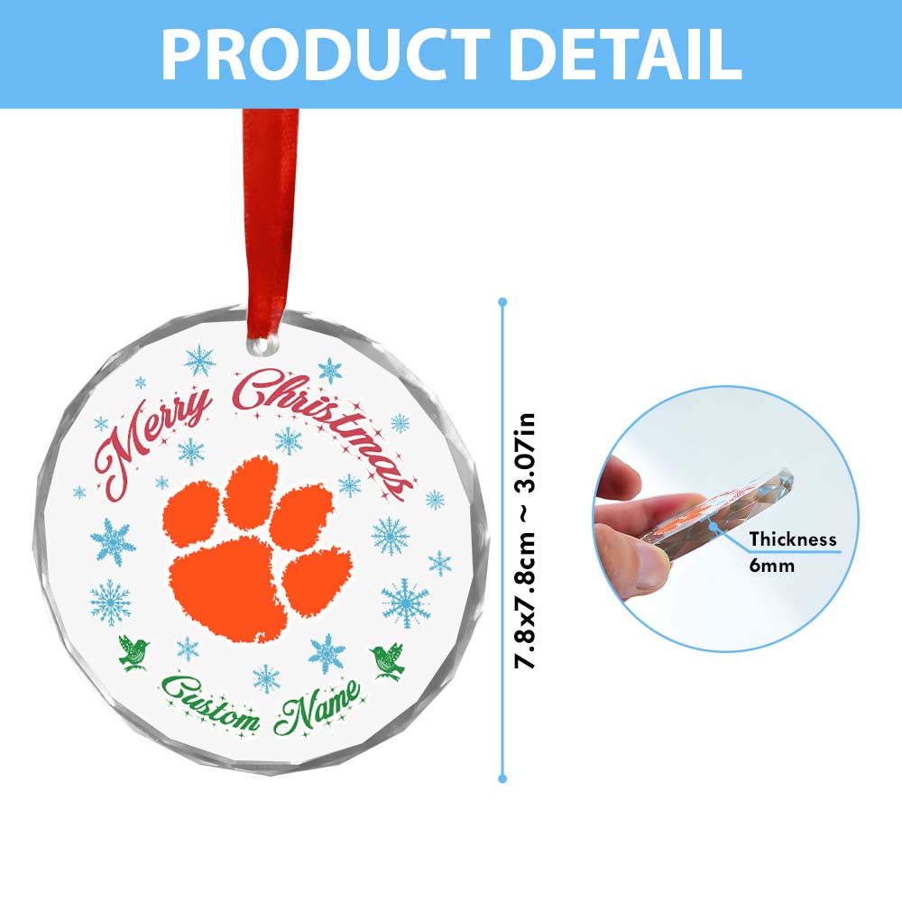 Sportswearmerch Clemson Tigers NCAA x Christmas Glass Ornament Gift For Fans