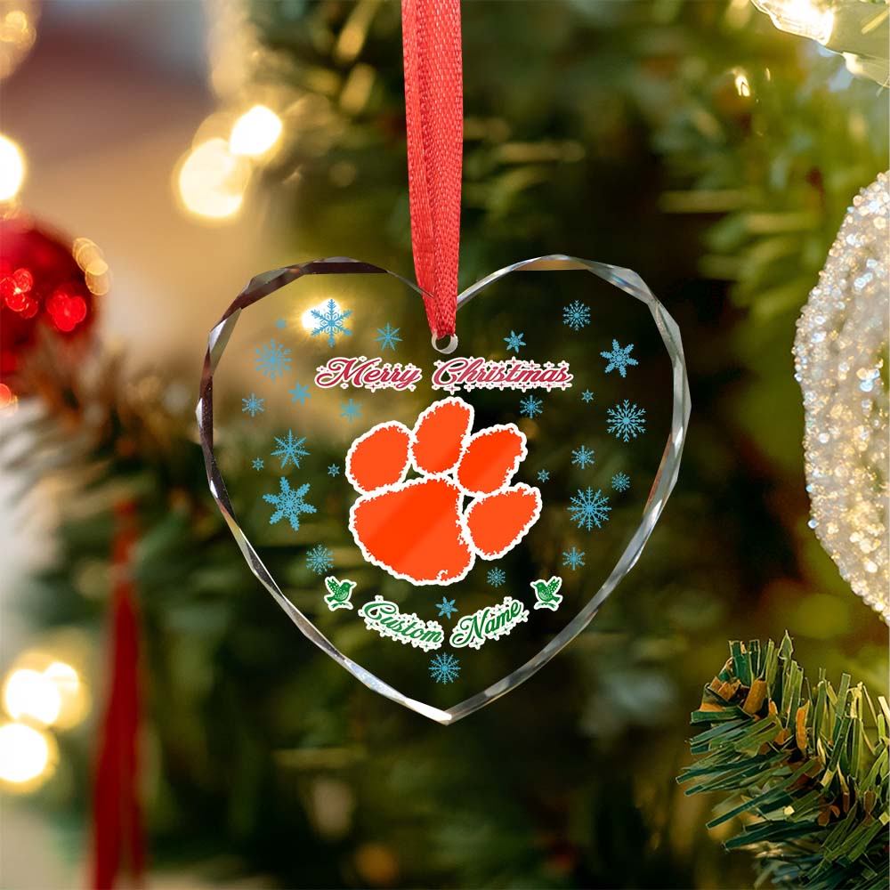 Sportswearmerch Clemson Tigers NCAA x Christmas Glass Ornament Gift For Fans
