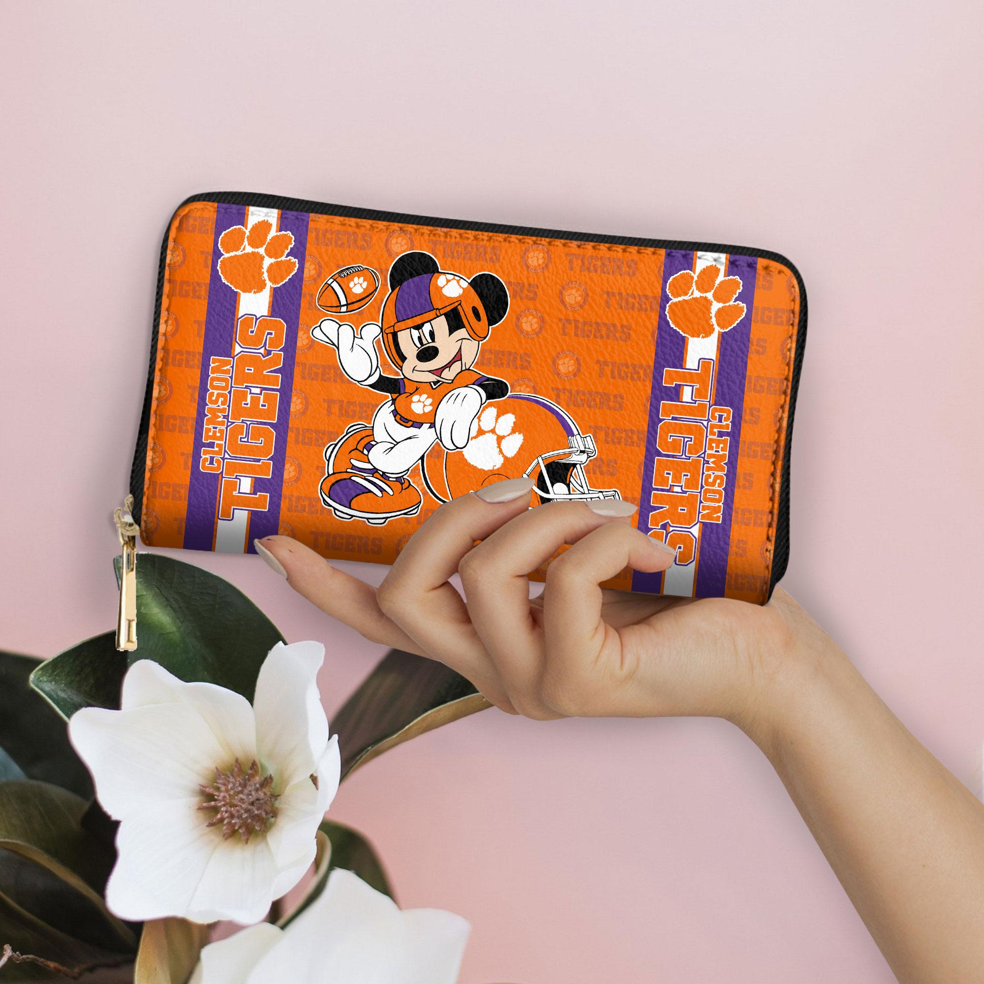 Sportswearmerch Clemson Tigers NCAA x Mickey Women Leather Handbag For Fan