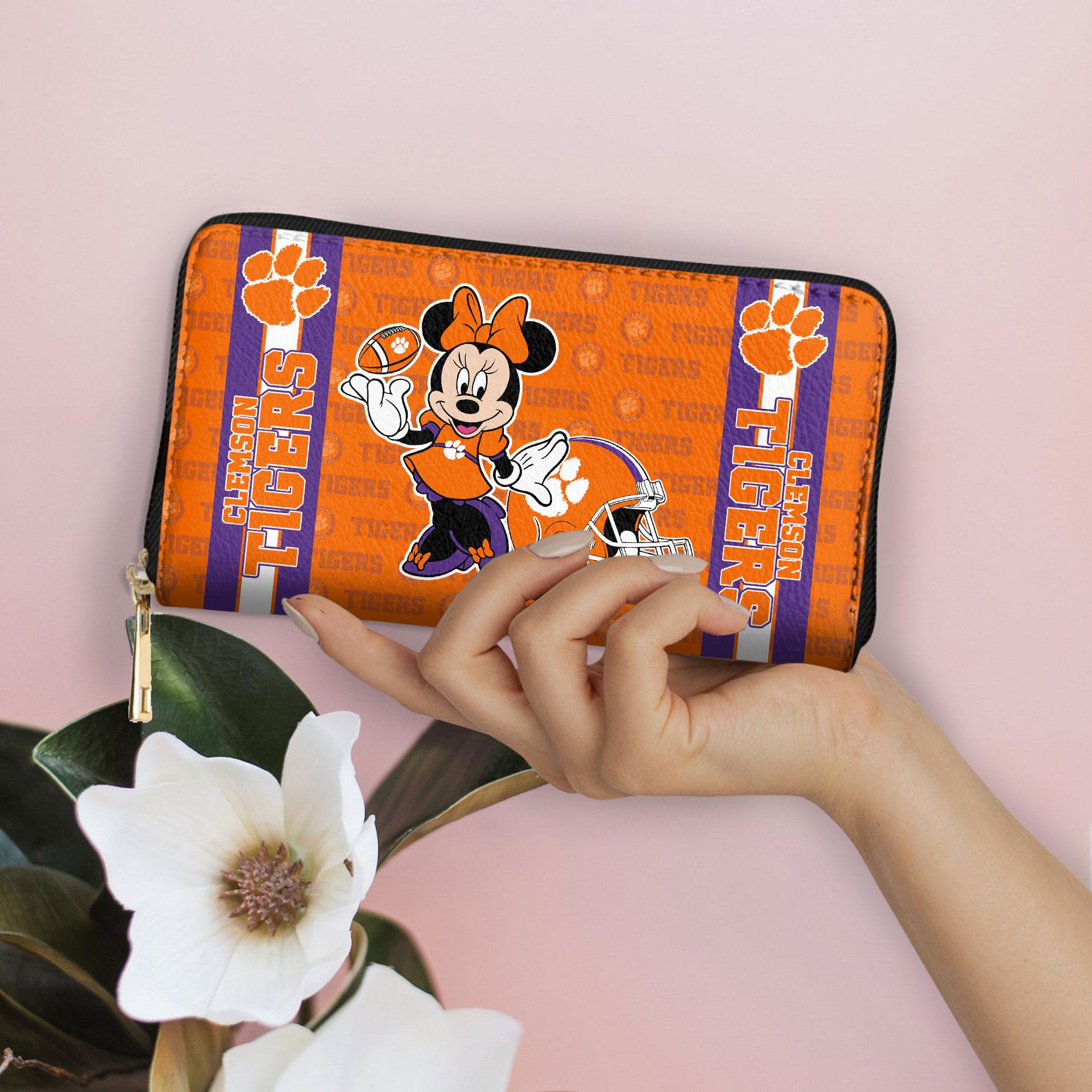 Sportswearmerch Clemson Tigers NCAA x Minnie Women Leather Handbag For Fan